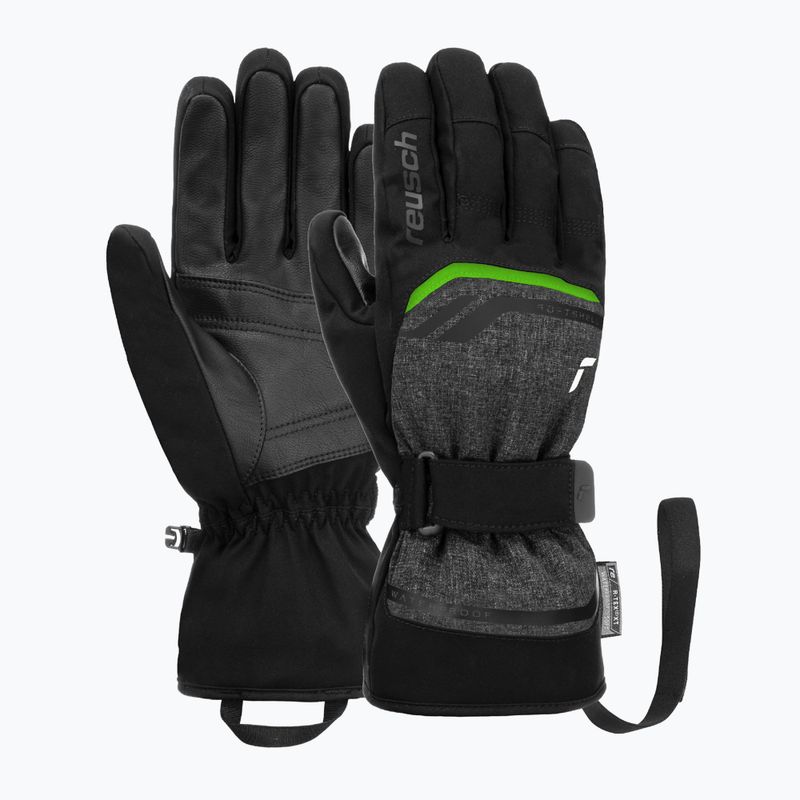 Reusch Outset R-Tex XT ski gloves black/black melange/neon green