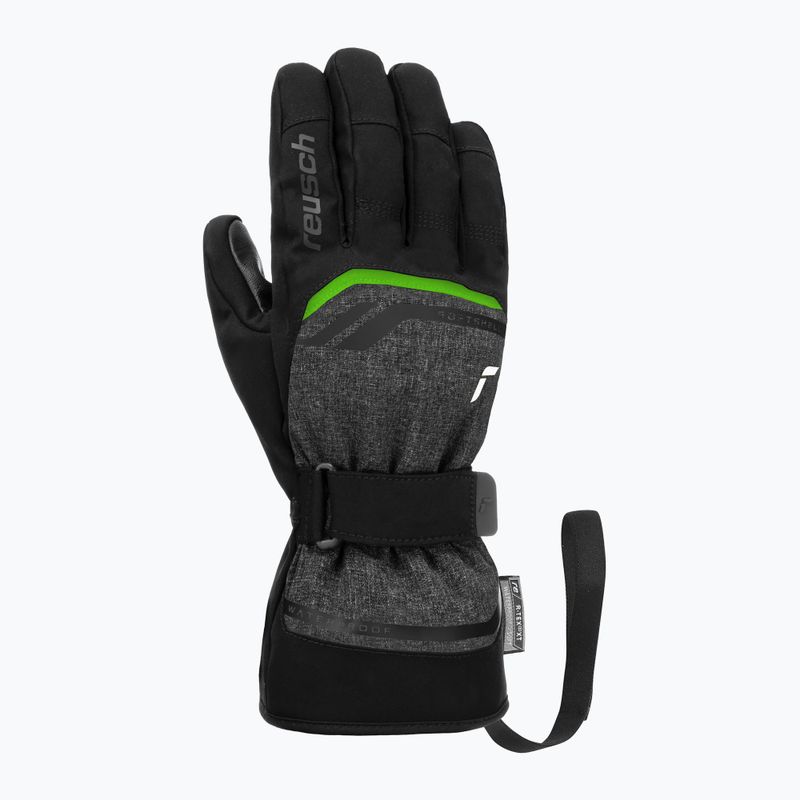 Reusch Outset R-Tex XT ski gloves black/black melange/neon green 2