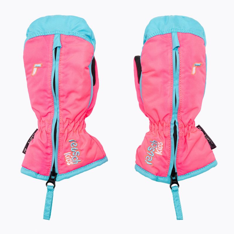 Reusch Ben Mitten children's ski gloves knockout pink/bachelor button 3