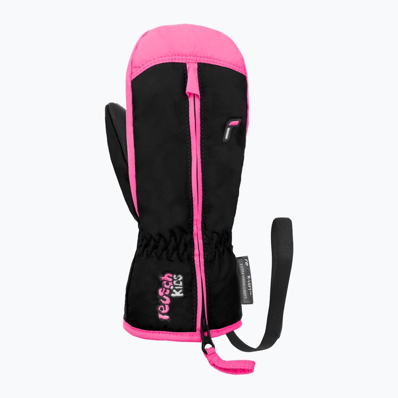 Children's ski gloves Reusch Ben Mitten black/ knockout pink 2