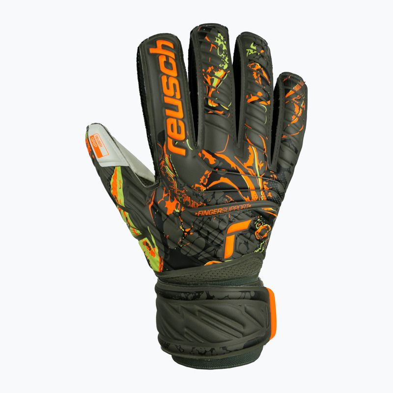 Reusch Attrakt Grip Finger Support goalkeeper's gloves green-orange 5370010-5556 5