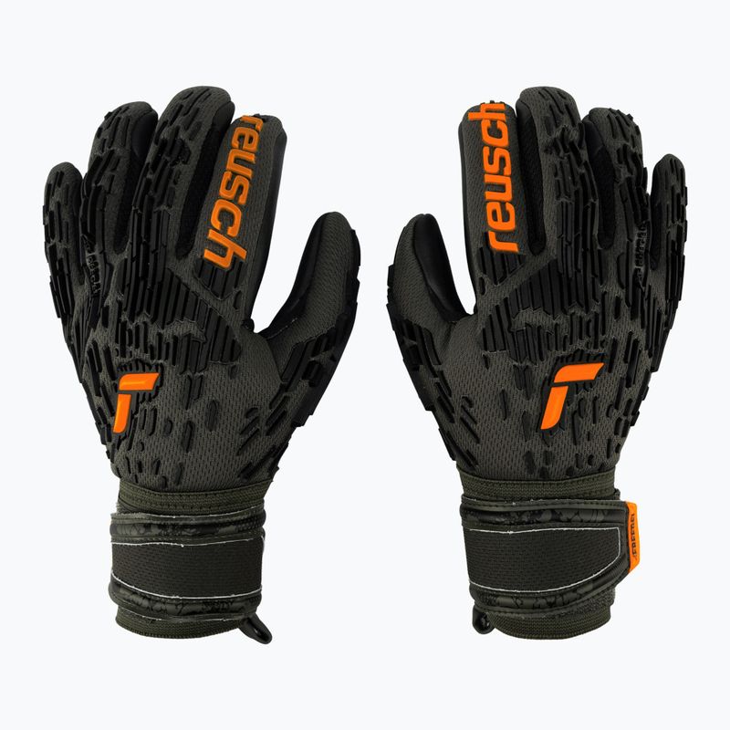 Reusch Attrakt Freegel Silver Junior goalkeeper gloves black-green 5372035-5555
