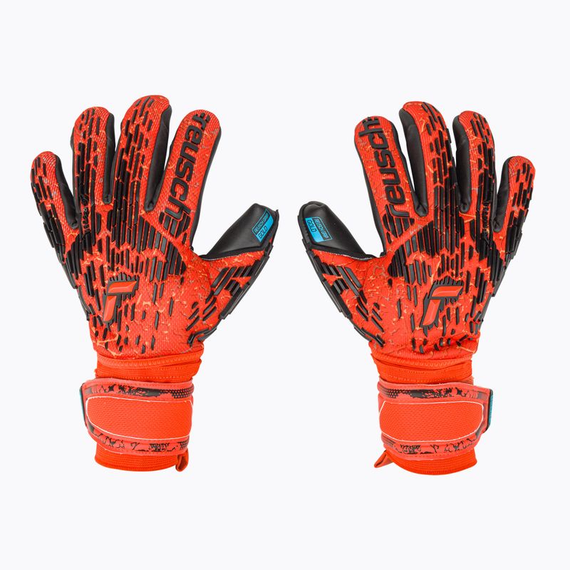 Reusch Attrakt Freegel Gold Finger Support Goalkeeper Gloves Red 5370130-3333