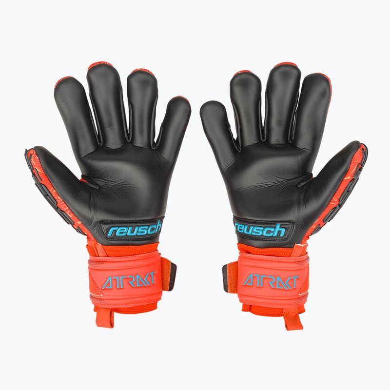 Reusch Attrakt Freegel Gold Finger Support Goalkeeper Gloves Red 5370130-3333 2