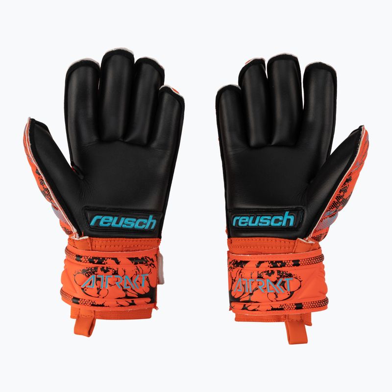 Reusch Attrakt Silver Roll Finger Junior Children's Goalkeeper Gloves Red 5372217-3333 2