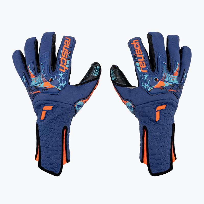 Reusch Attrakt Fusion Strapless AdaptiveFlex goalkeeper's gloves navy blue 5370979-4024