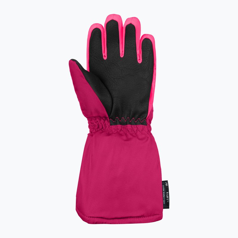 Children's ski gloves Reusch Tom fuchs purp/knockout pink 3