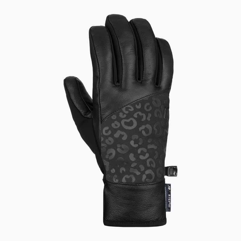Women's ski gloves Reusch Beatrix R-Tex XT black/black leopard 7