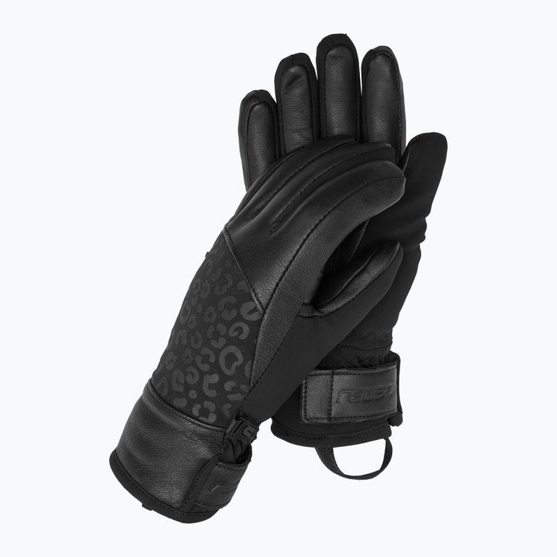 Women's ski gloves Reusch Beatrix R-Tex XT black/black leopard