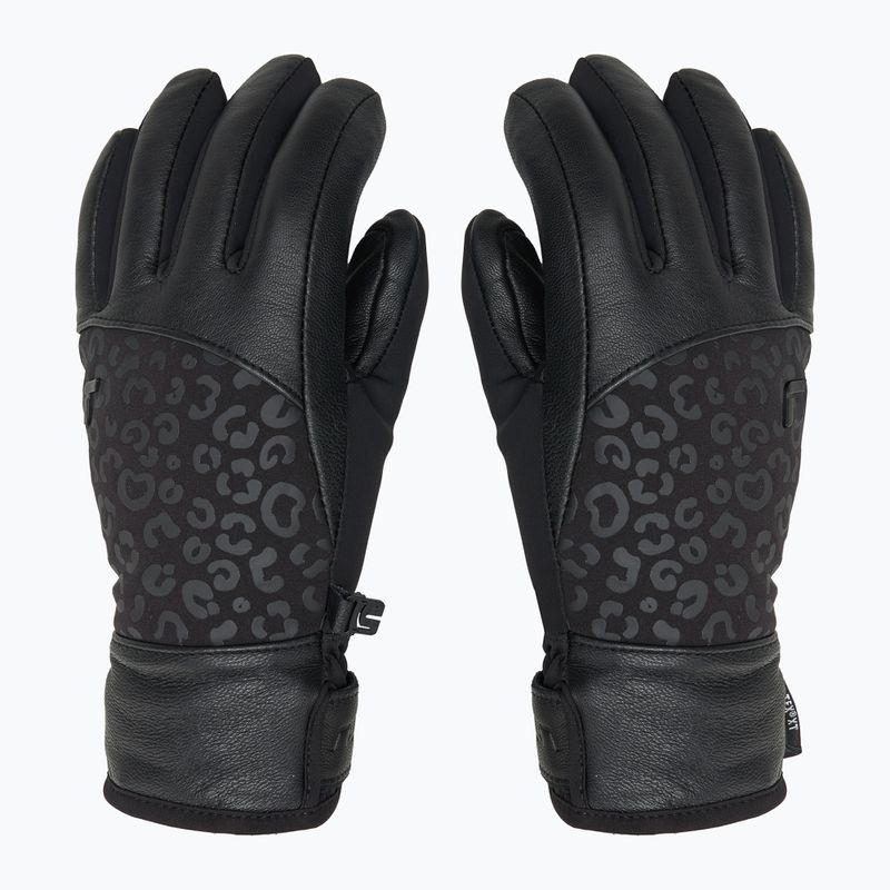 Women's ski gloves Reusch Beatrix R-Tex XT black/black leopard 3