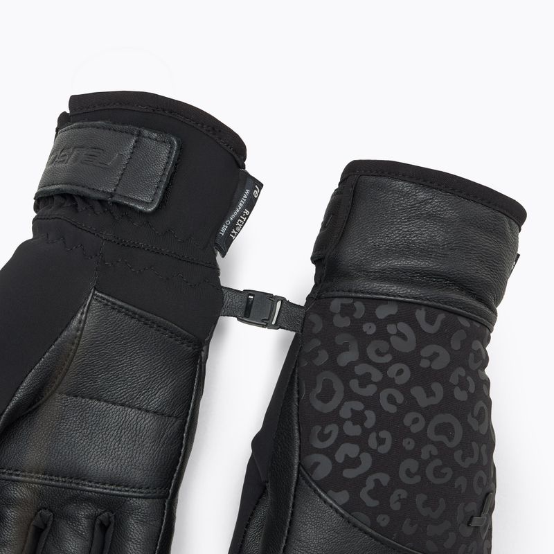 Women's ski gloves Reusch Beatrix R-Tex XT black/black leopard 5