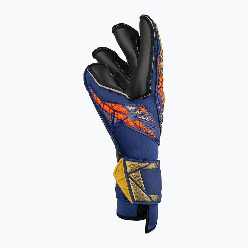 Reusch Attrakt Duo Evolution premium blue/gold/black goalie gloves 4