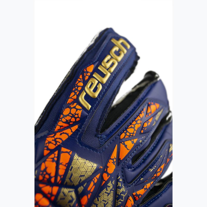 Reusch Attrakt Duo Evolution premium blue/gold/black goalie gloves 5