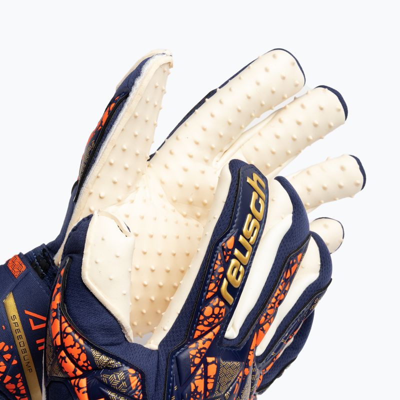 Reusch Attrakt SpeedBump premium blue/gold goalie gloves 3