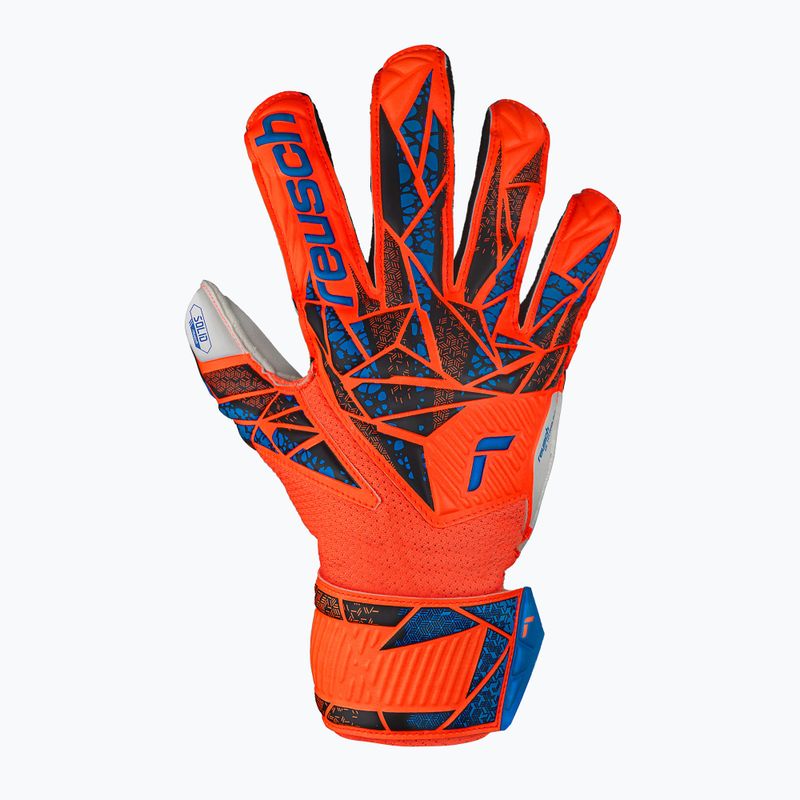 Reusch Attrakt Solid Finger Support Junior hyper orng/elec blue children's goalkeeping gloves 2