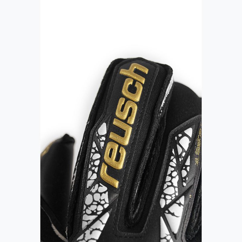 Reusch Attrakt Gold X Evolution Cut Finger Support goalie gloves black/gold/white/black 5