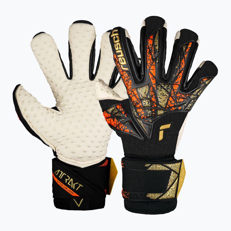 Reusch Attrakt SpeedBump Ortho-Tec goalie gloves black/gold/orange