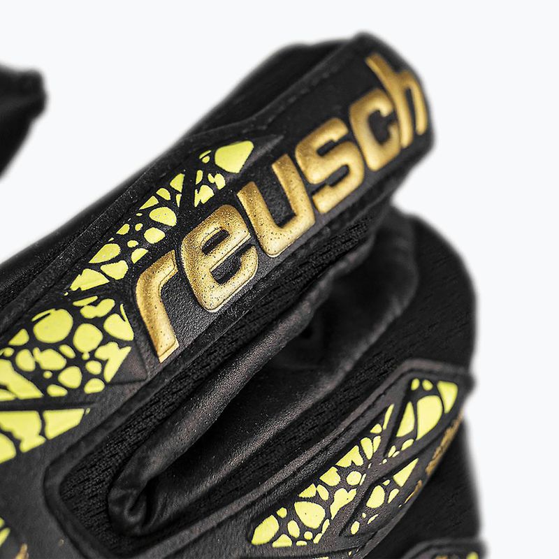 Reusch Attrakt Duo Finger Support goalie gloves black/gold/yellow/black 2