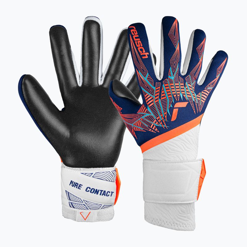 Reusch Pure Contact Gold premium blue/electric orange/black goalie gloves