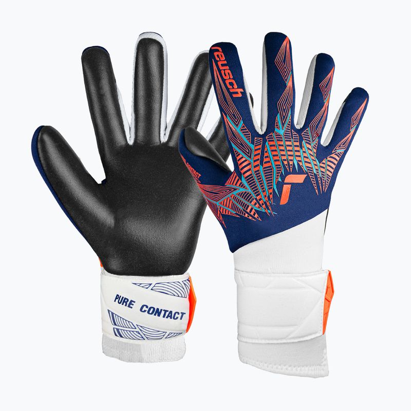 Reusch Pure Contact Silver premium blue/electric orange/black goalie gloves