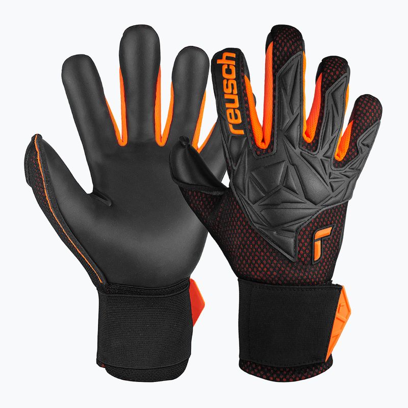 Reusch Attrakt Infinity Airvent goalkeeper glove black/shocking orange