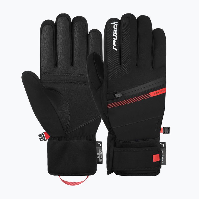 Ski gloves Reusch Steve R-Tex XT 7809 black/fluo red