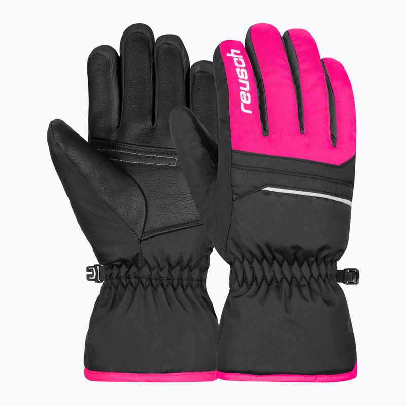 Children's ski gloves Reusch Alan Junior black/pink glo 2