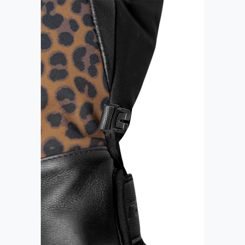 Women's ski gloves Reusch Beatrix R-Tex XT black/brown leopard 10