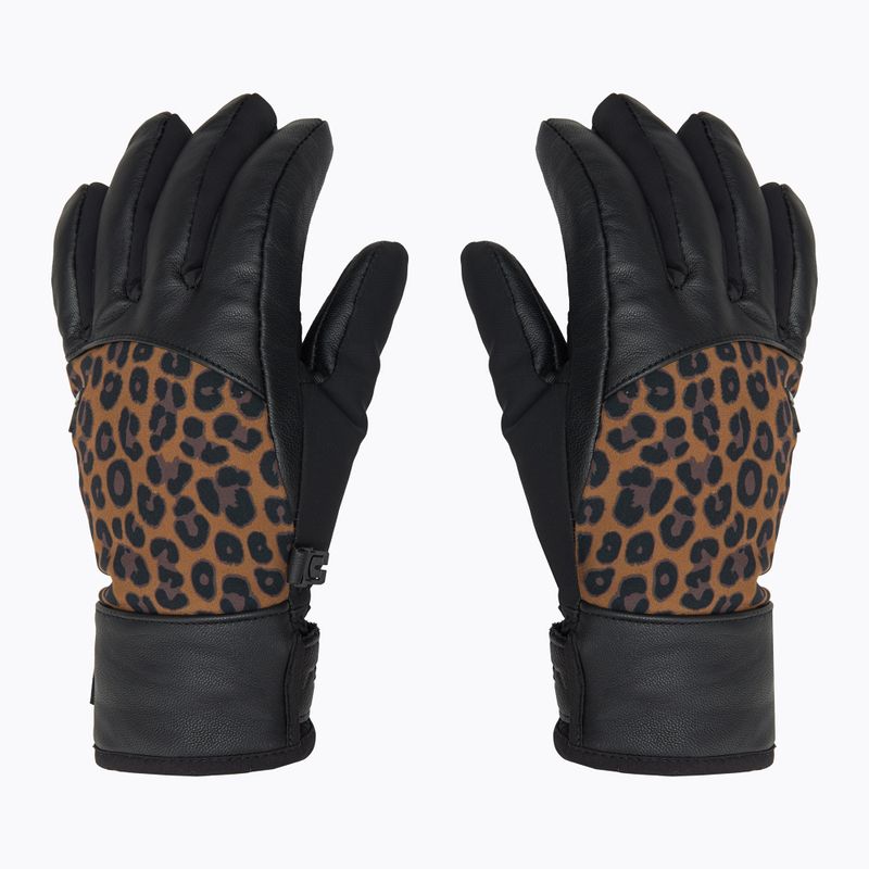 Women's ski gloves Reusch Beatrix R-Tex XT black/brown leopard 3