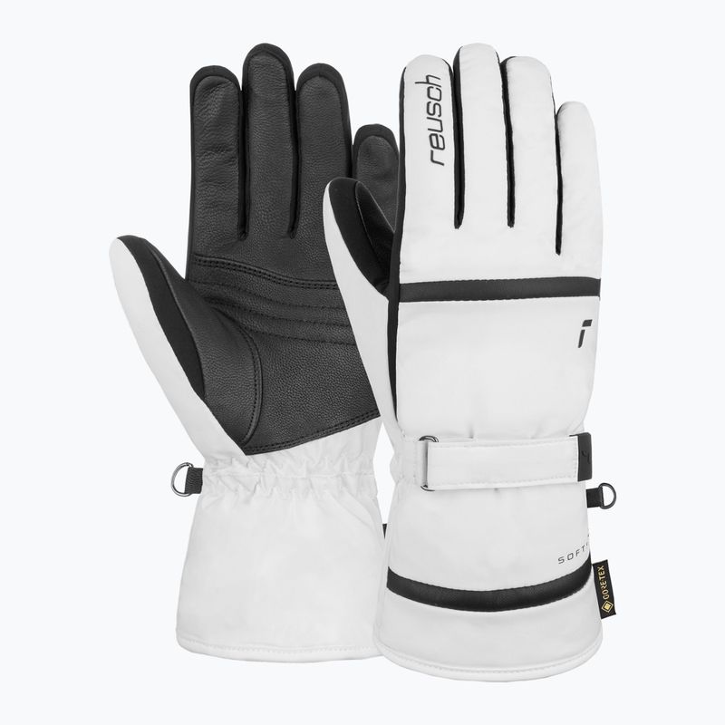 Women's ski gloves Reusch Alison Gore-Tex white/black 2