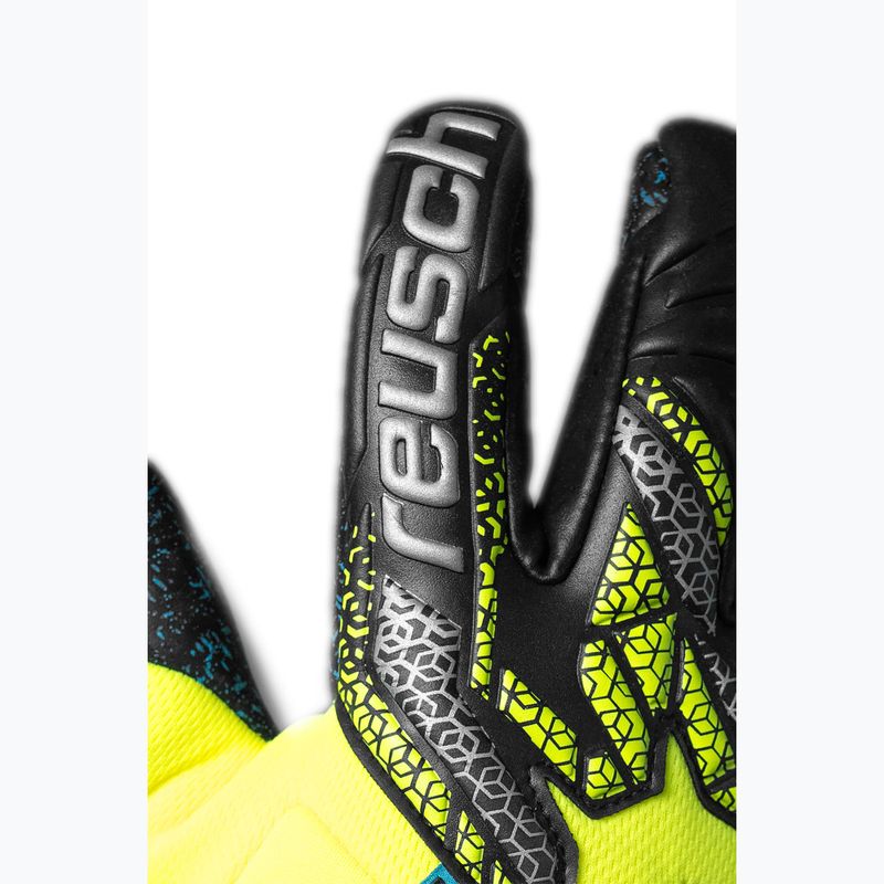 Reusch Attrakt Fusion Guardian safety goalkeeper gloves yellow/silver/black 5