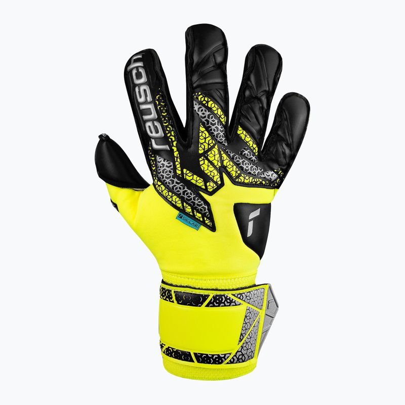 Reusch Attrakt Duo Evolution safety goalkeeper gloves yellow/silver/black 2