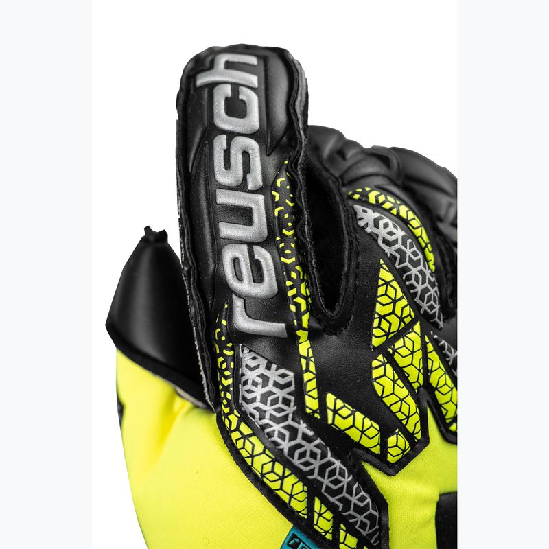 Reusch Attrakt Duo Evolution safety goalkeeper gloves yellow/silver/black 5