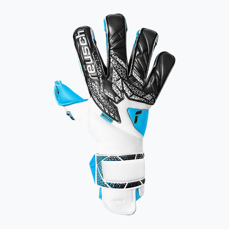 Reusch Attrakt Aqua Evolution goalkeeper gloves white/black/aqua blue 2