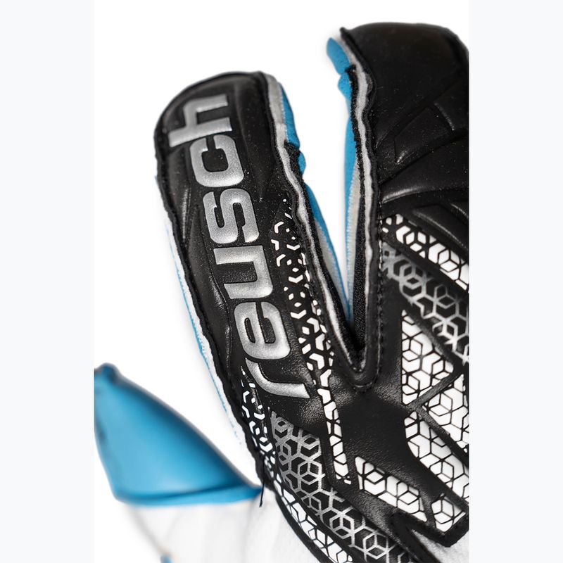 Reusch Attrakt Aqua Evolution goalkeeper gloves white/black/aqua blue 5