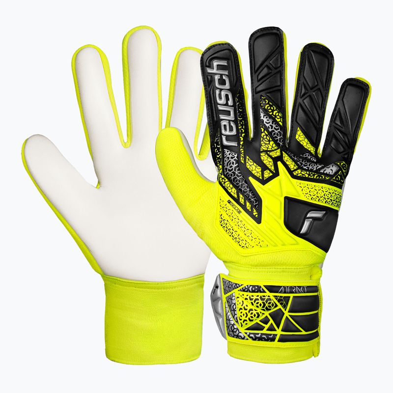 Reusch Attrakt Starter Solid safety yellow/silver goalkeeper gloves