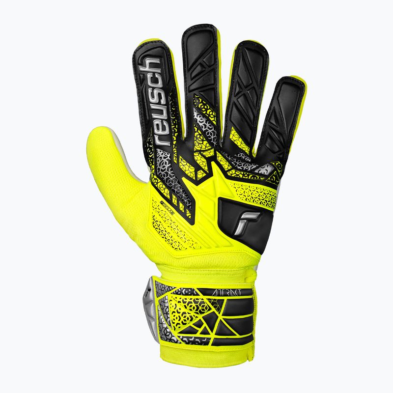 Reusch Attrakt Starter Solid safety yellow/silver goalkeeper gloves 2
