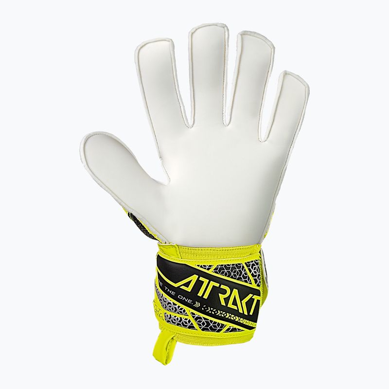 Reusch Attrakt Solid safety yellow/silver goalkeeper gloves 3