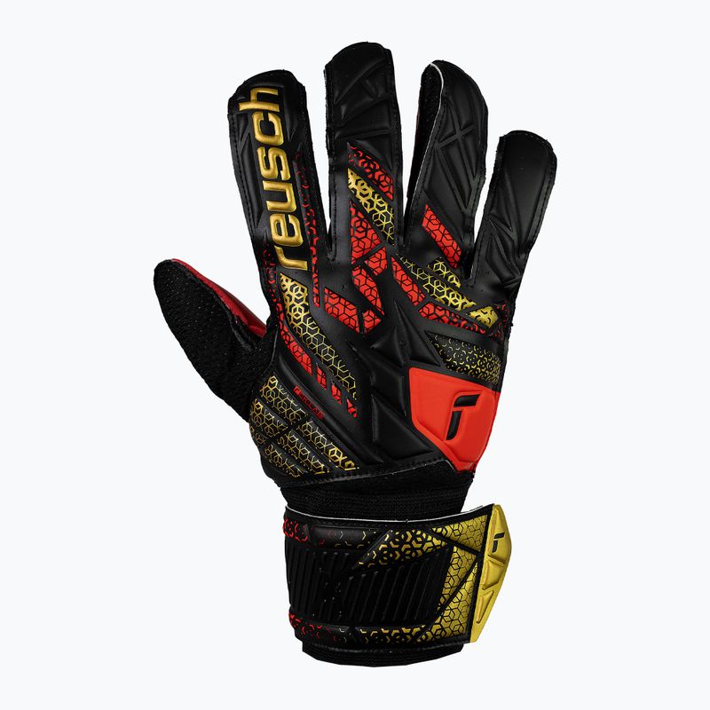 Reusch Attrakt Solid goalkeeper gloves black/gold/fiery red 2