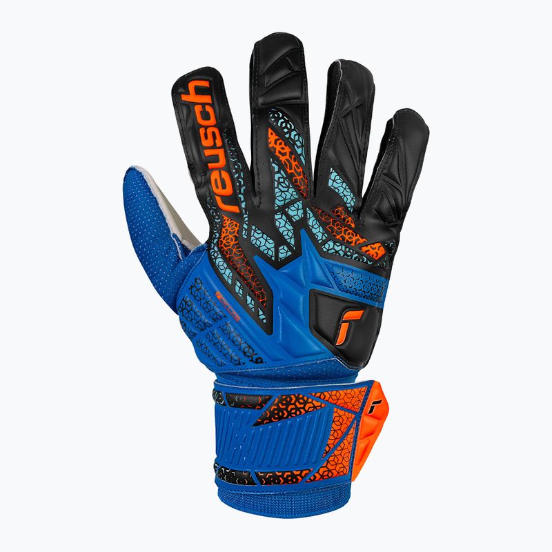 Reusch Attrakt Solid electric blue/shocking orange goalkeeper gloves 2