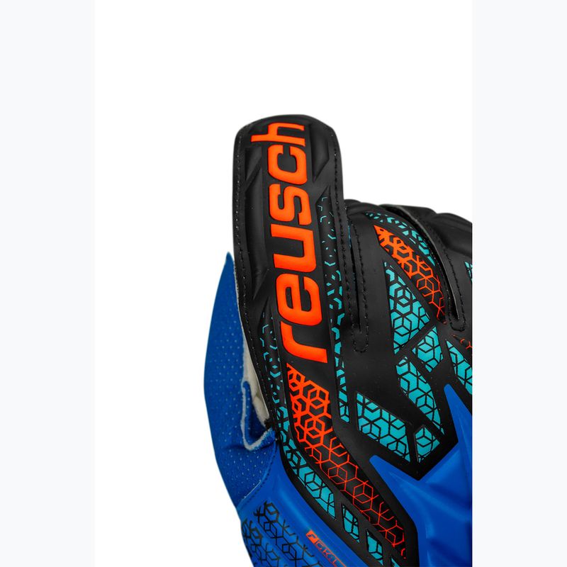 Reusch Attrakt Solid electric blue/shocking orange goalkeeper gloves 5