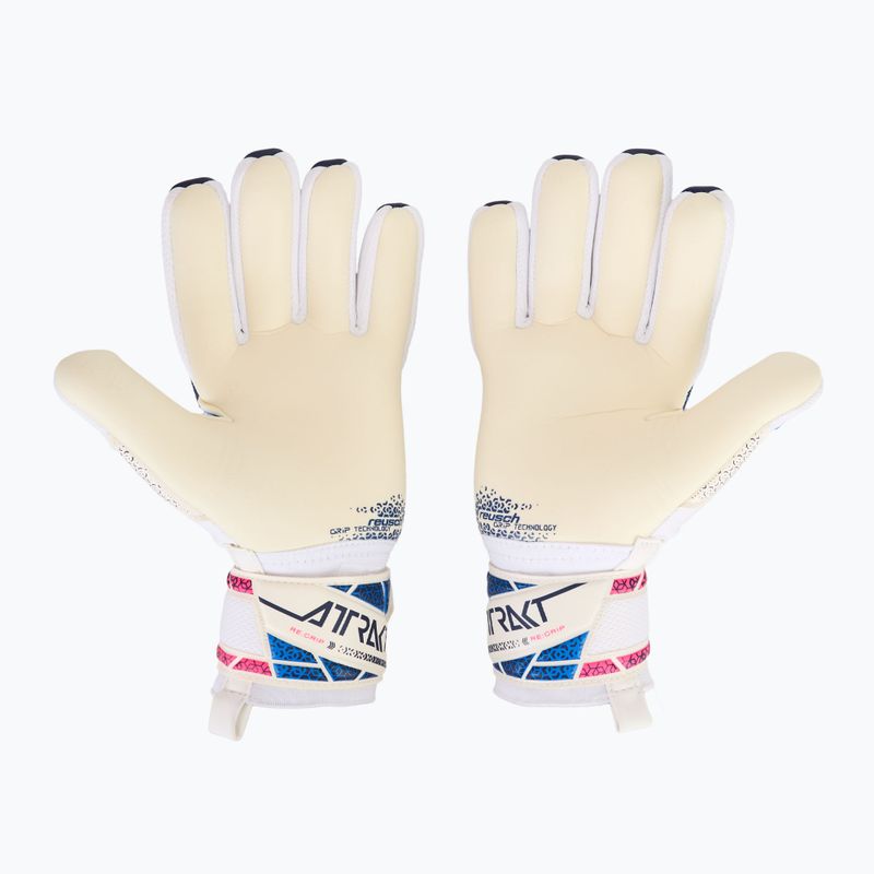 Reusch Attrakt RE:GRIP NC goalkeeper gloves blue/pink/white 3