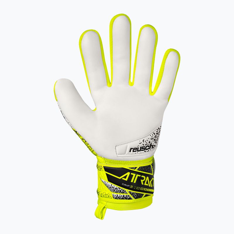 Reusch Attrakt Grip safety yellow/silver goalkeeper gloves 3