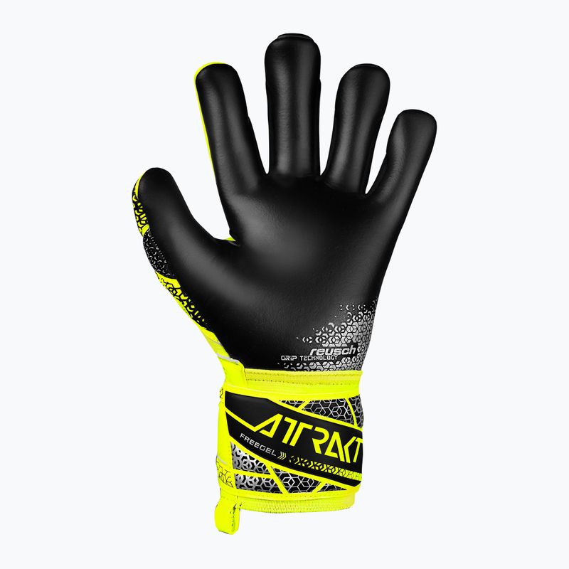 Reusch Attrakt Freegel Silver Junior safety yellow/silver/black children's goalkeeping gloves 3