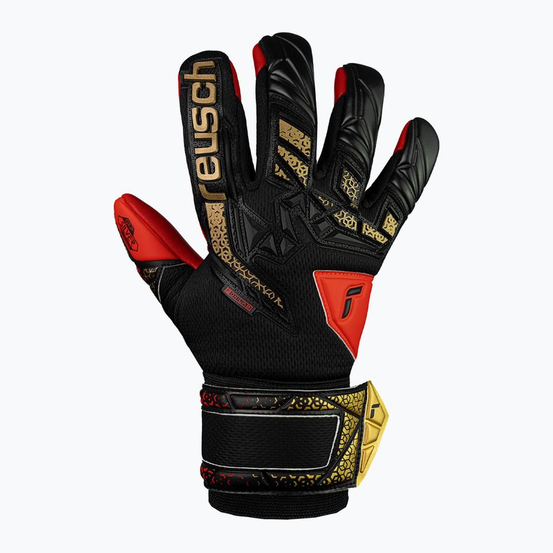 Reusch Attrakt Freegel Silver Junior children's goalkeeper gloves black/gold/fiery red 2