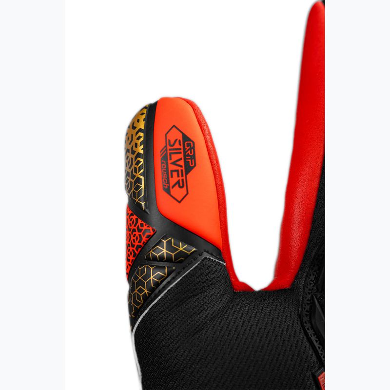 Reusch Attrakt Freegel Silver Junior children's goalkeeper gloves black/gold/fiery red 6