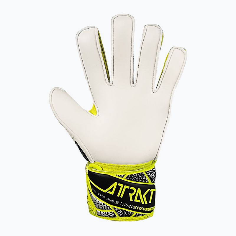 Reusch Attrakt Solid Junior safety yellow/silver children's goalkeeping gloves 3