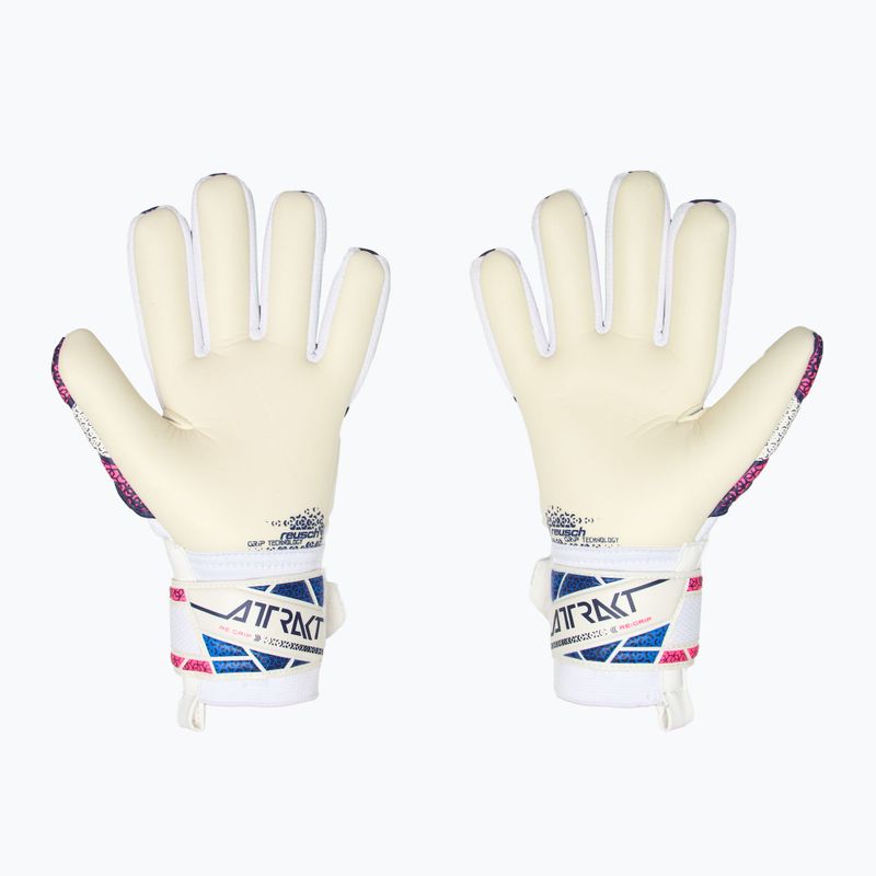 Reusch Attrakt RE:GRIP NC Junior children's goalkeeping gloves blue/pink/white 3