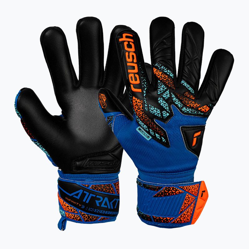 Reusch Attrakt Infinity NC Junior electric blue/shocking orange/black goalkeeper gloves