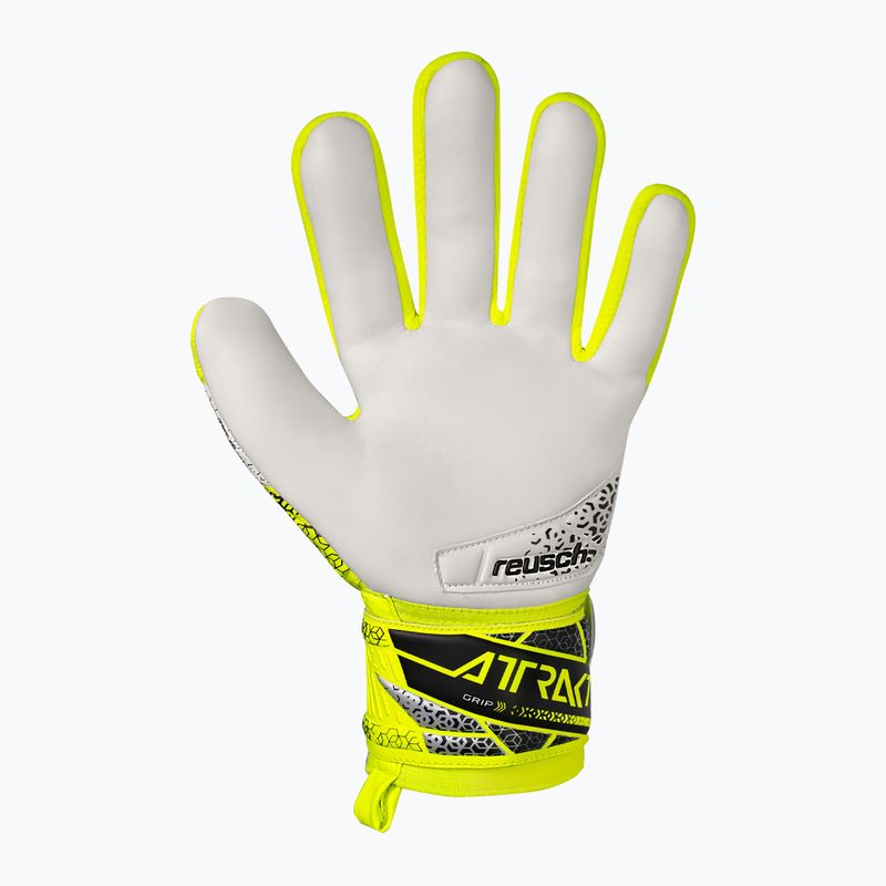 Reusch Attrakt Grip Junior safety yellow/silver children's goalkeeper gloves 3